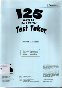 Image of 125 Ways to Be a Better Test Taker Elementary